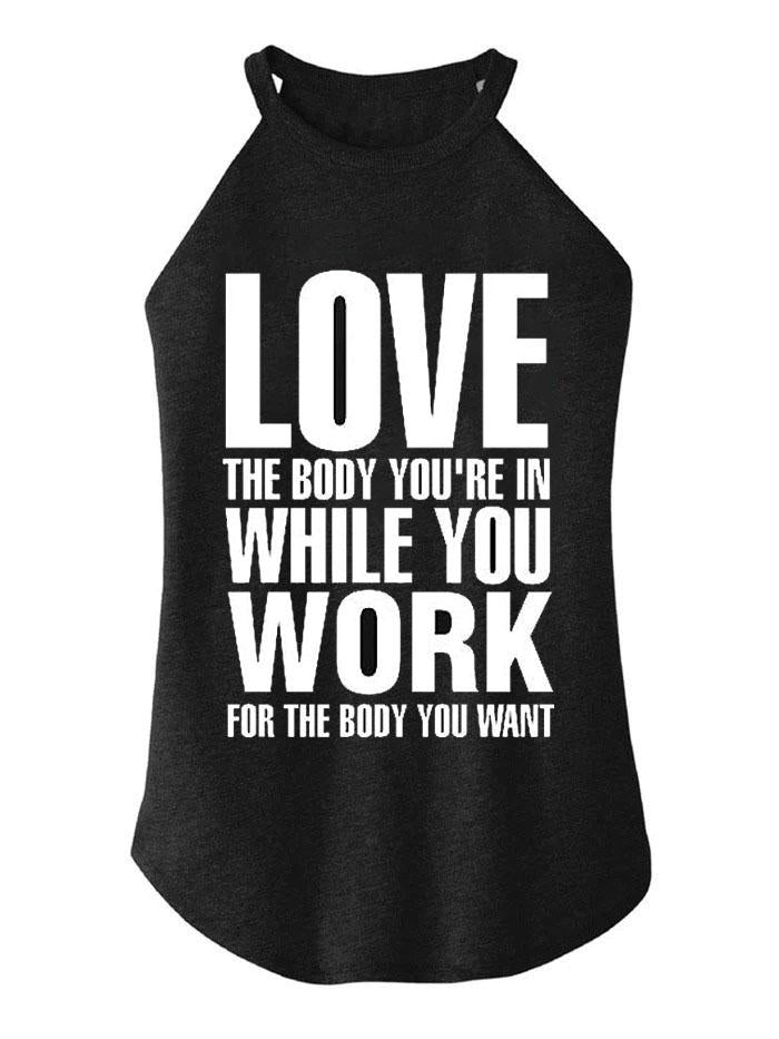 Ironpandafit Love The Body Youre In Tri Rocker Cotton Tank For Sale