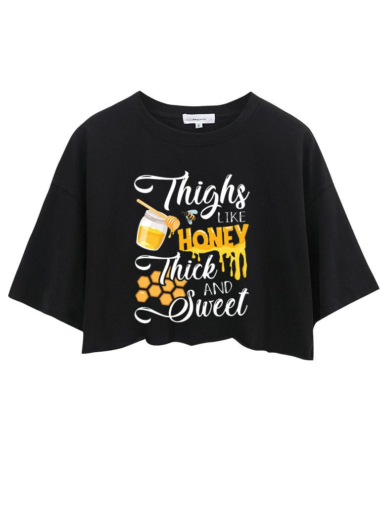 Ironpandafit Thighs Like Honey Thick And Sweet Crop Tops For Sale 4050