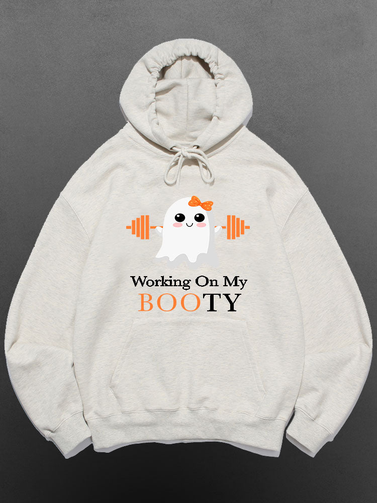 Working on My Booty Cotton Sports Hoodie