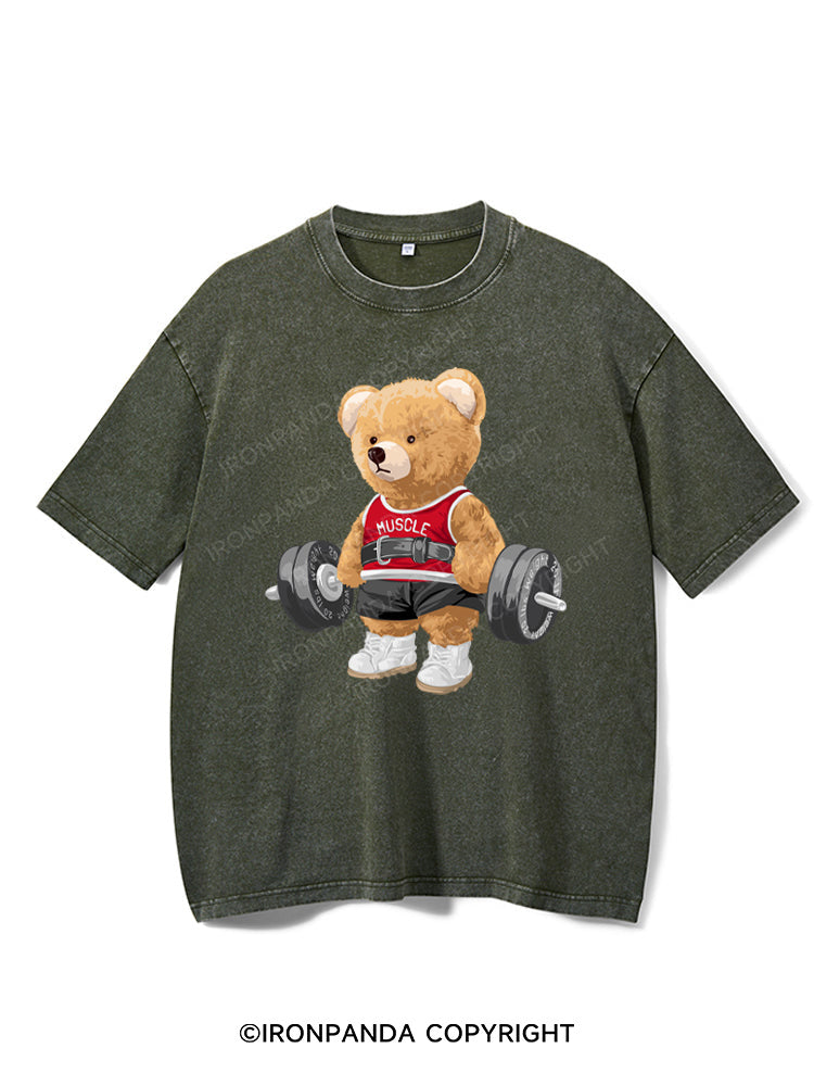 Exercise Bear Washed Gym Shirt