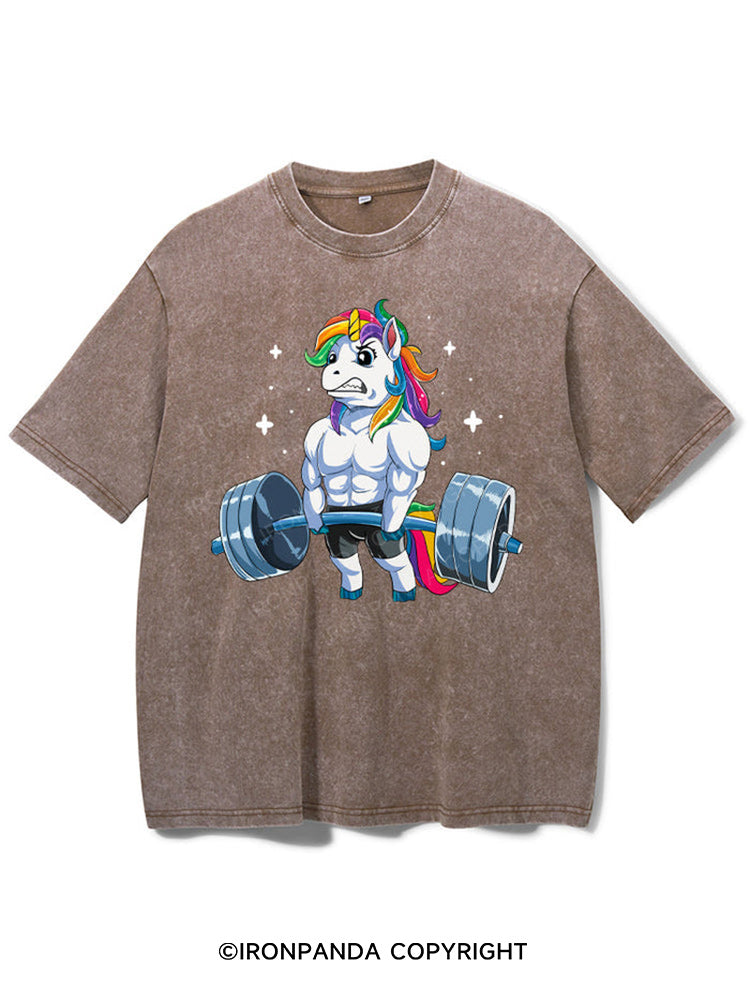 Weightlifting Unicorn Washed Gym Shirt