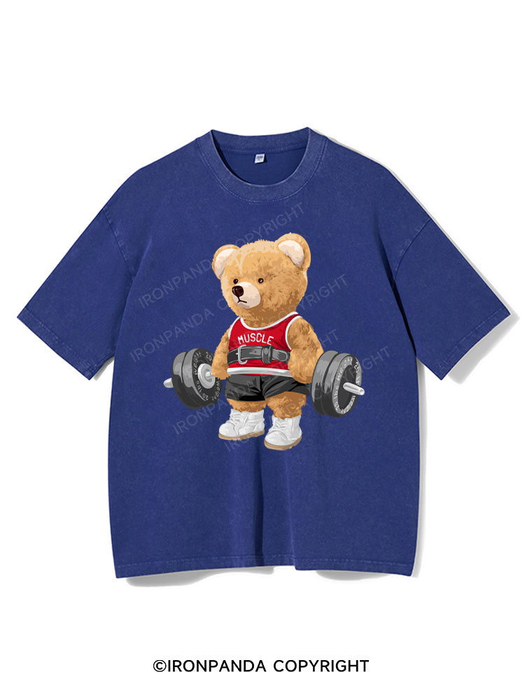 Exercise Bear Washed Gym Shirt