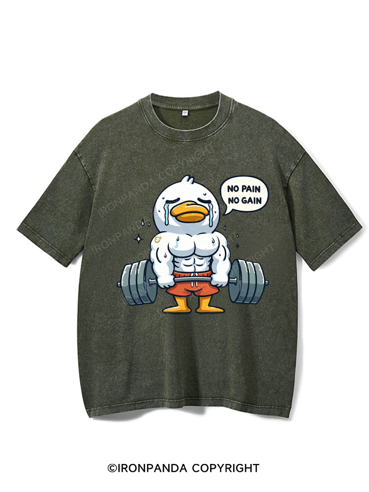 No Pain No Gain Duck Washed Gym Shirt