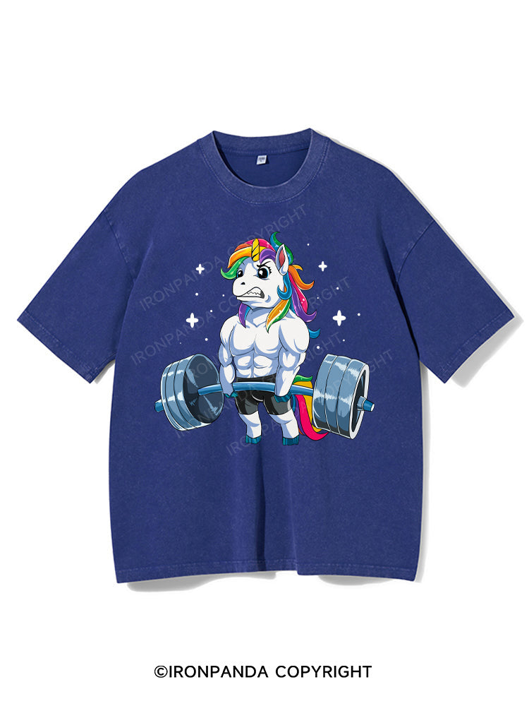 Weightlifting Unicorn Washed Gym Shirt