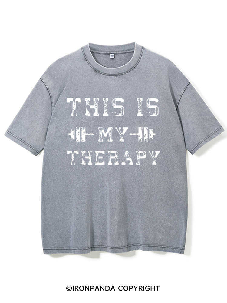 This Is My Therapy Washed Gym Shirt