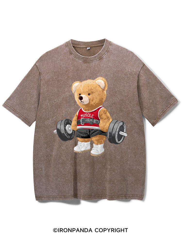 Exercise Bear Washed Gym Shirt