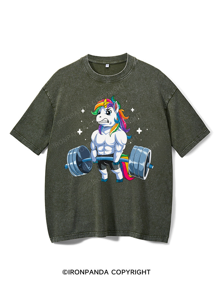 Weightlifting Unicorn Washed Gym Shirt