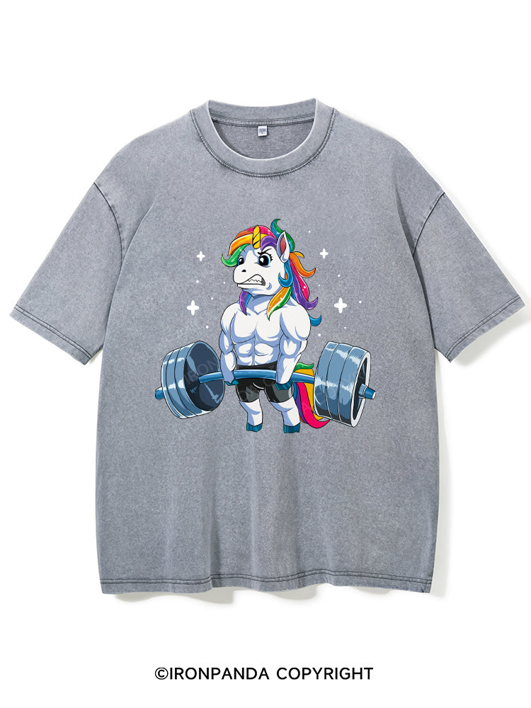 Weightlifting Unicorn Washed Gym Shirt