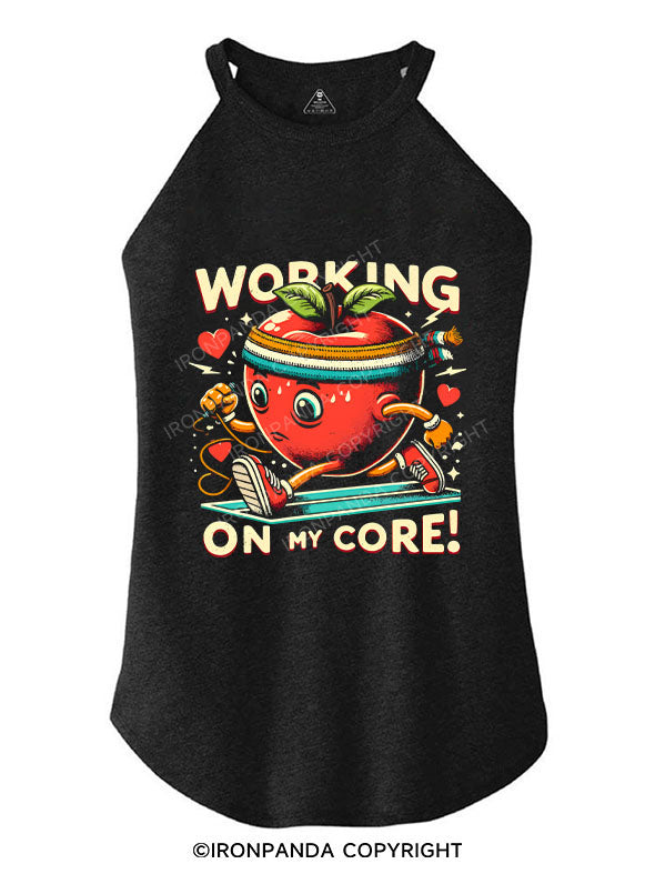 WORKING ON MY CORN TRI ROCKER COTTON TANK