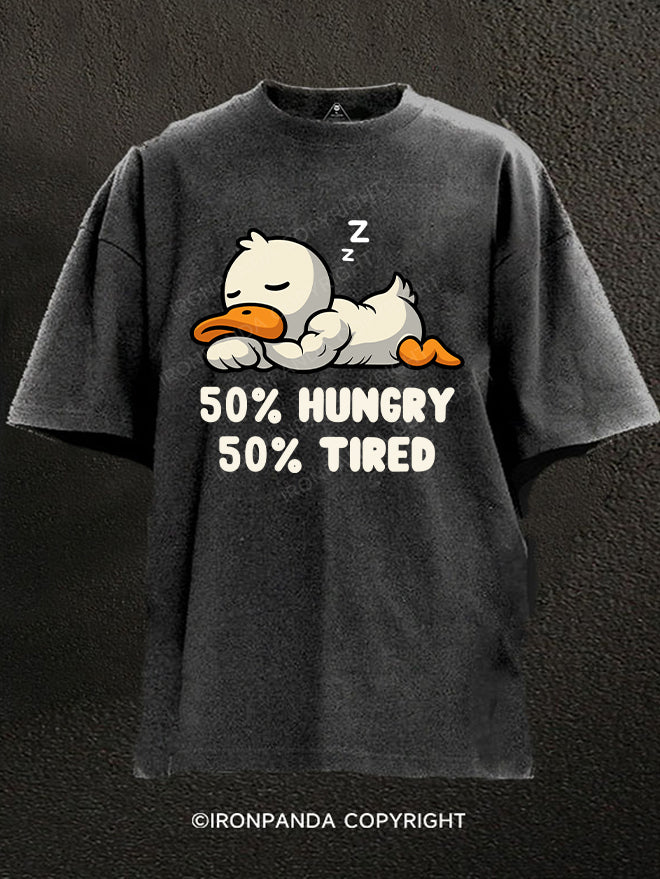 50% hungry 50% tired duck Washed Gym Shirt