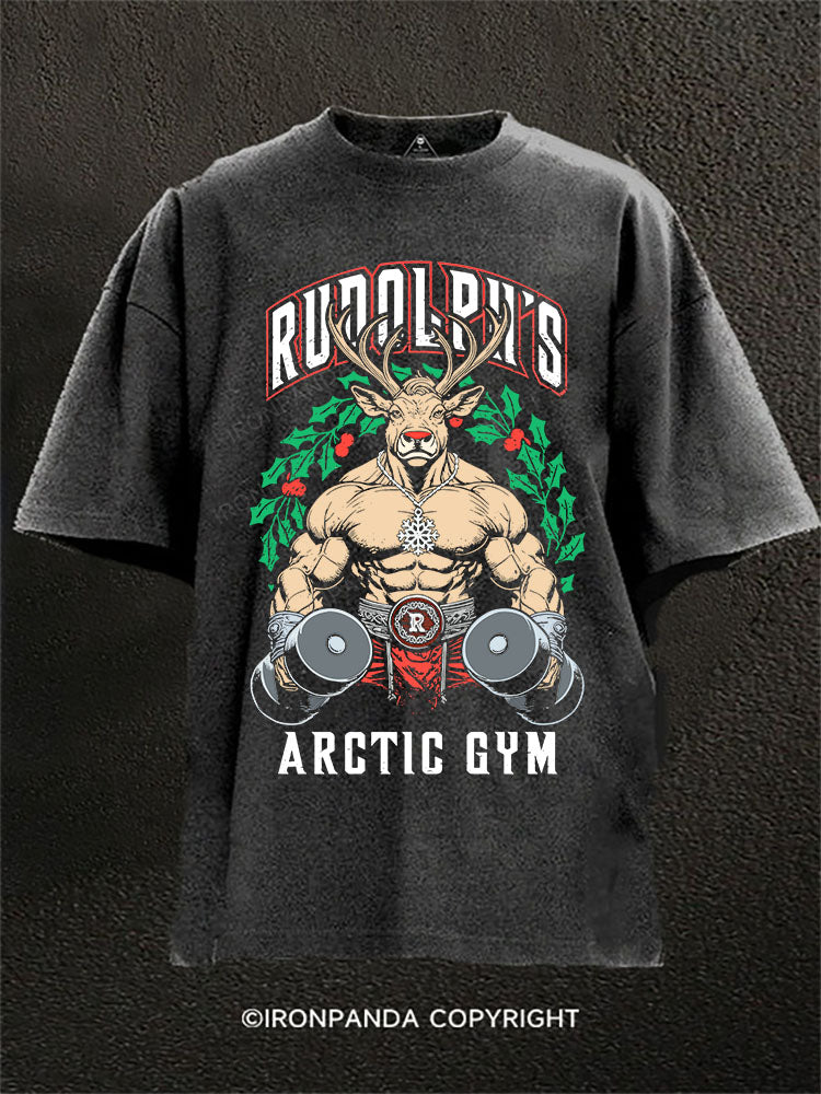 Red nose gainzdeer workout Washed Gym Shirt