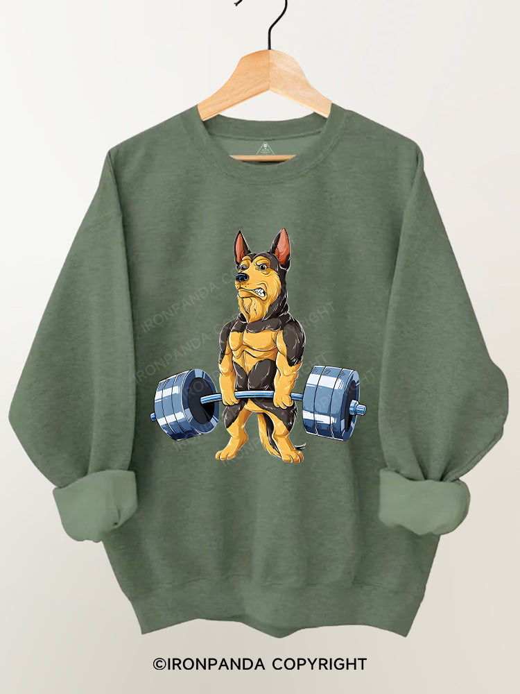 German Shepherd Weightlifting Gym Sweatshirt