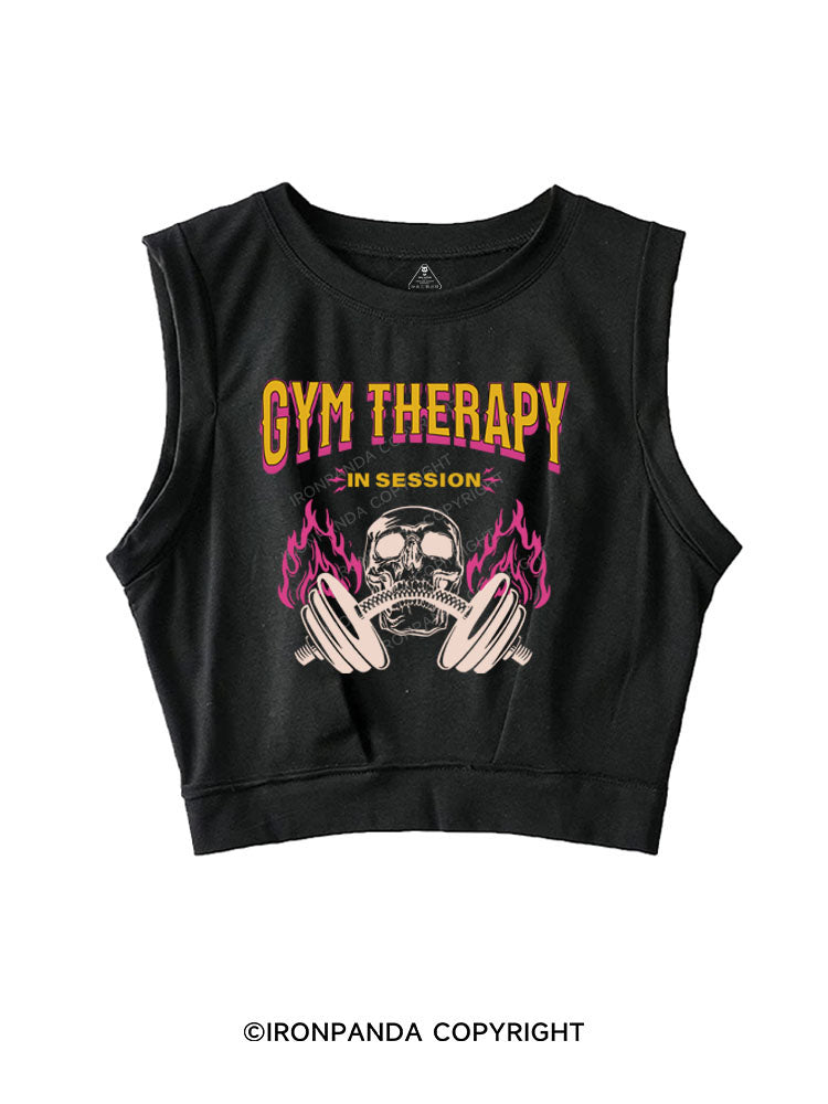 GYM THERAPY IN SESSION SLEEVELESS CROP TOPS