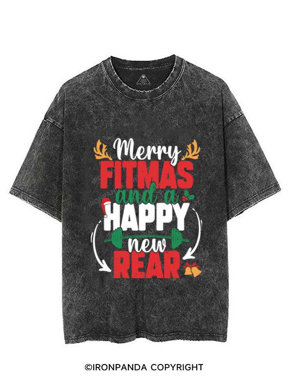 MERRY FITMASS AND A HAPPY NEW REAR VINTAGE GYM SHIRT