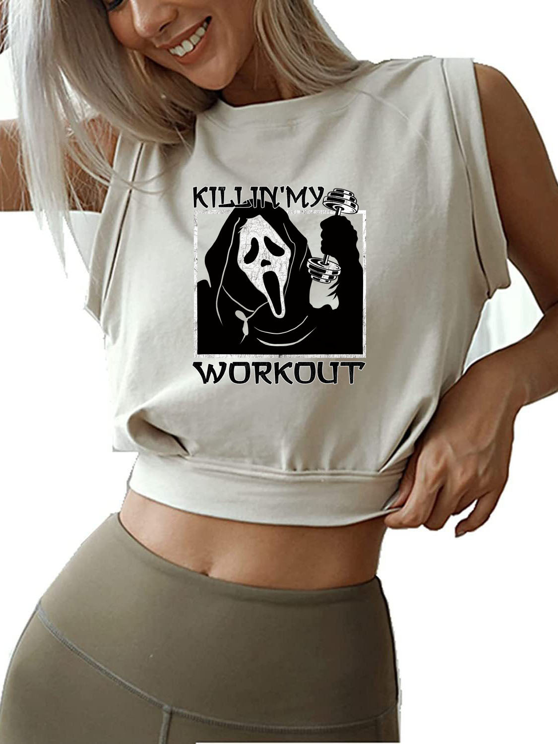 KILLING MY WORKOUT SLEEVELESS CROP TOPS