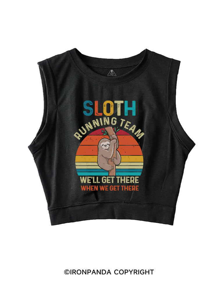 SLOTH RUNNING TEAM Sleeveless Crop Tops