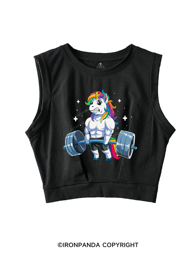 Weightlifting Unicorn Sleeveless Crop Tops