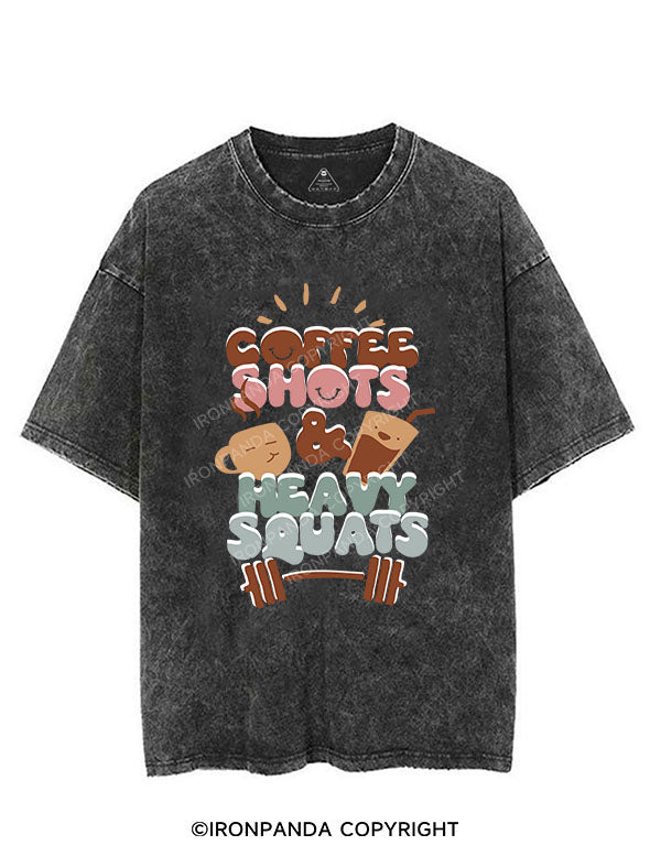 Coffee Shots and Heavy Squats Vintage Gym Shirt