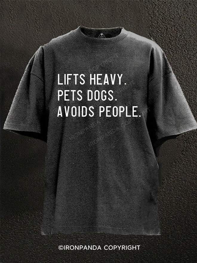 lift heavy pet dogs avoid people Washed Gym Shirt