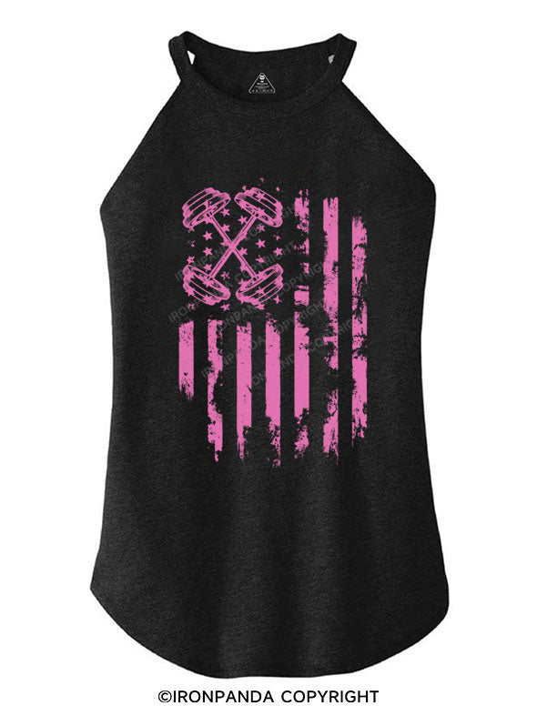 BARBELL FLAG WORKOUT Tri Rocker Cotton Tank