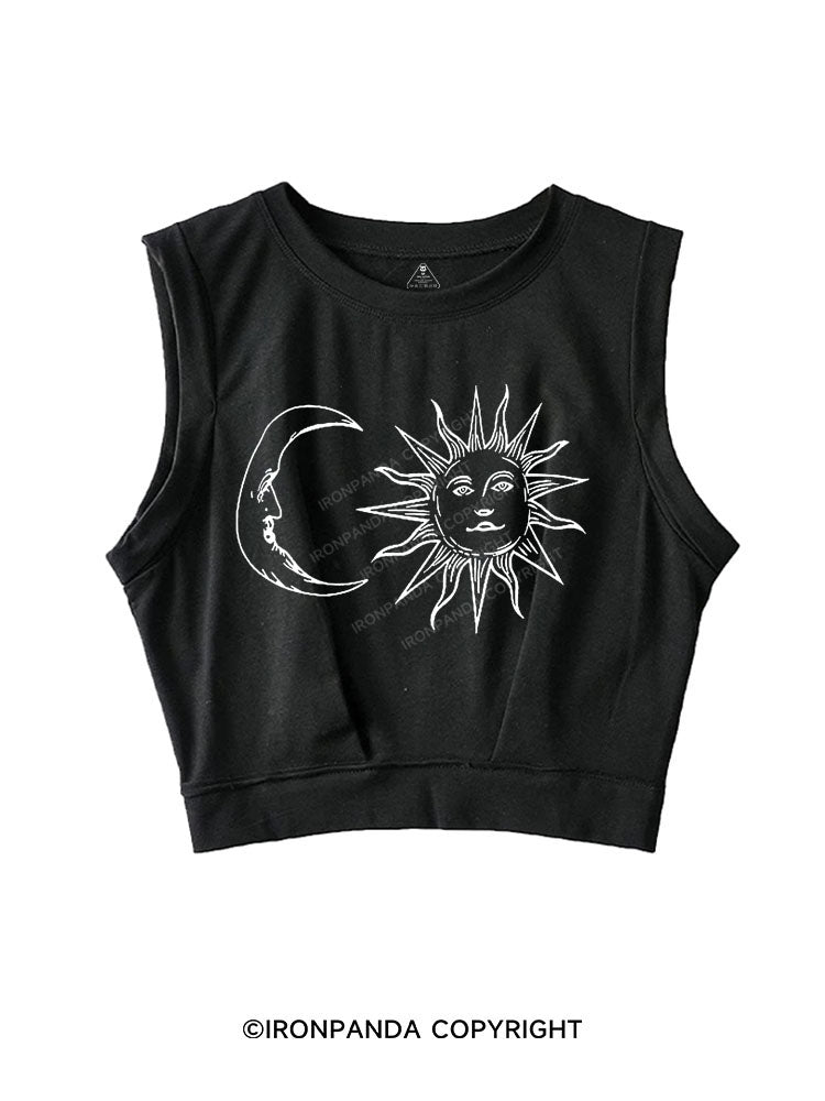 sun & moon Sleeveless Crop Tops