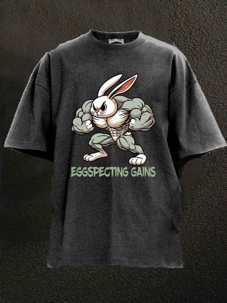 eggspecting gains Washed Gym Shirt