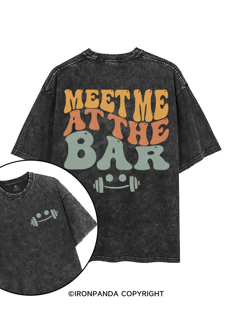 MEET ME AT THE BAR printed Gym Shirt