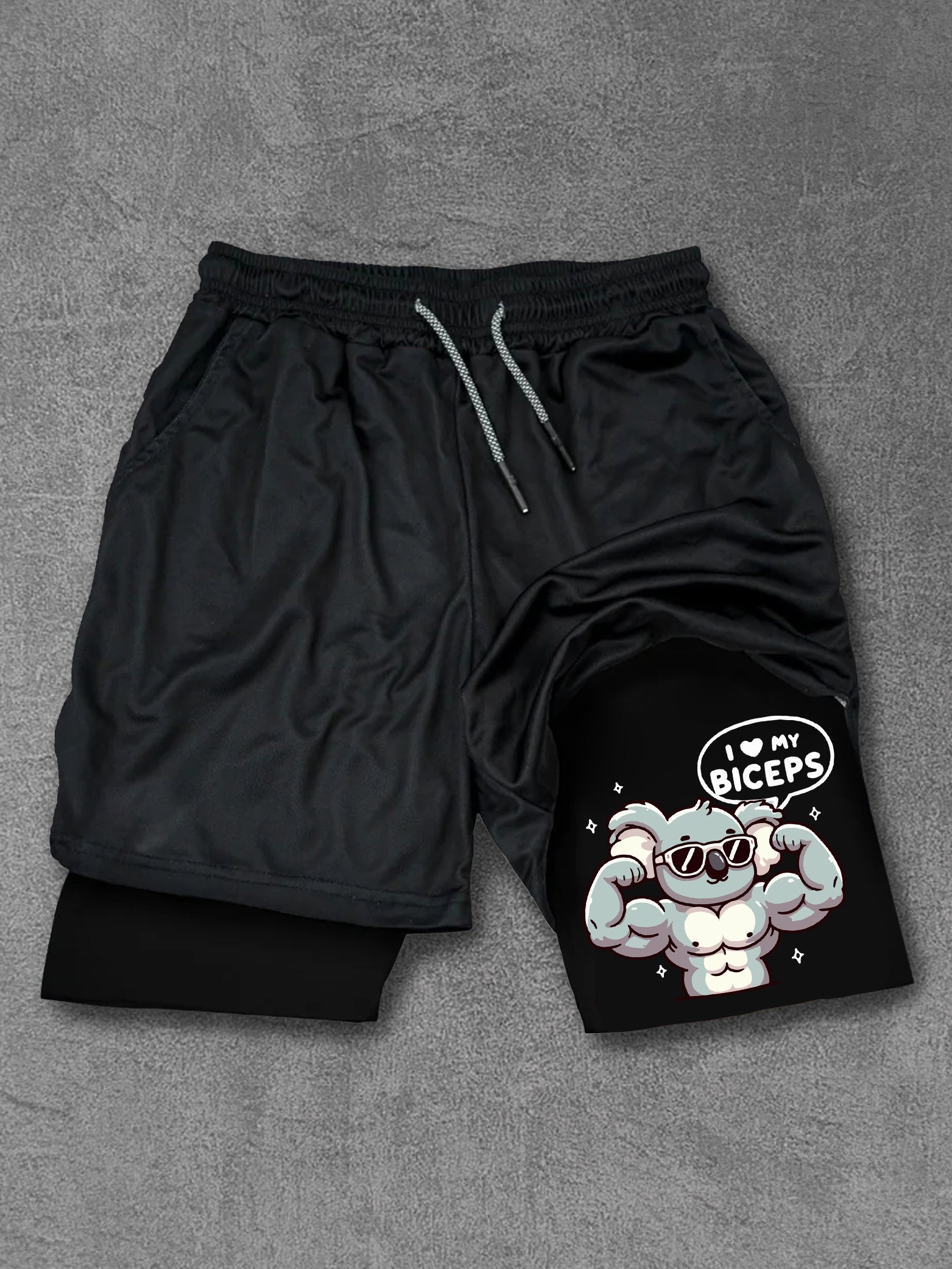 Big Biceps Cute Koala Performance Training Shorts