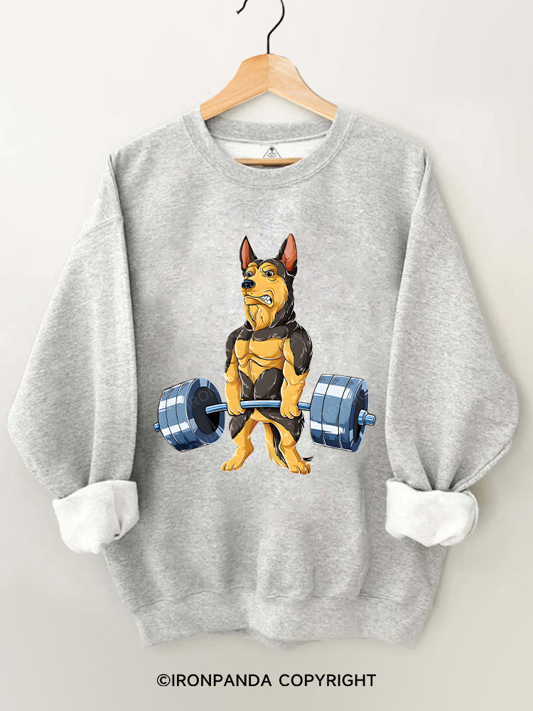 German Shepherd Weightlifting Gym Sweatshirt