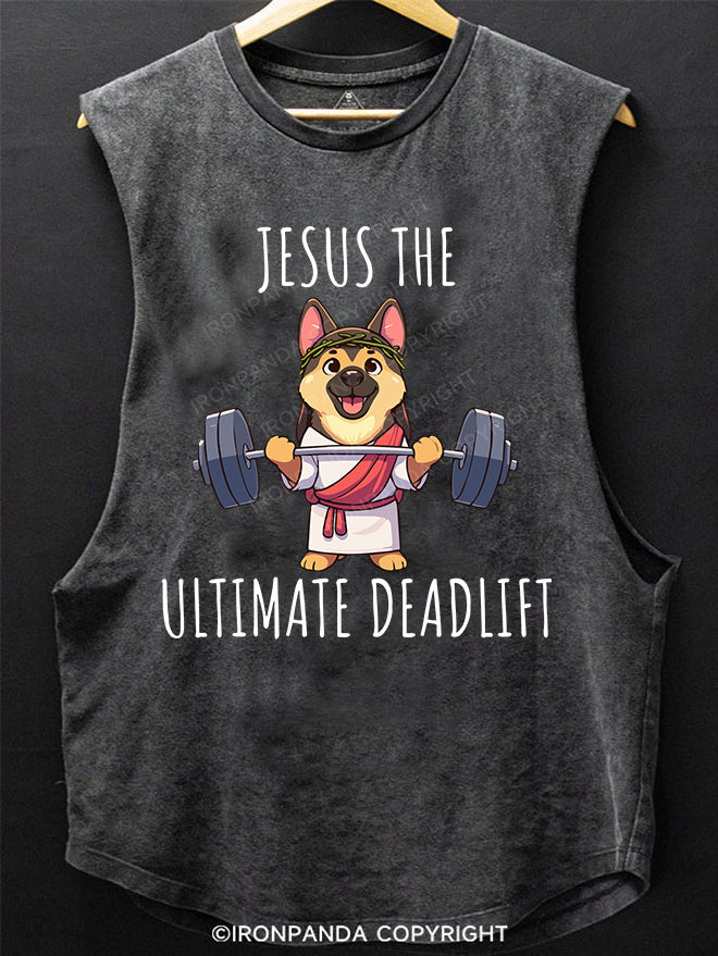 Jesus The Ultimate Deadlifter SCOOP BOTTOM COTTON TANK