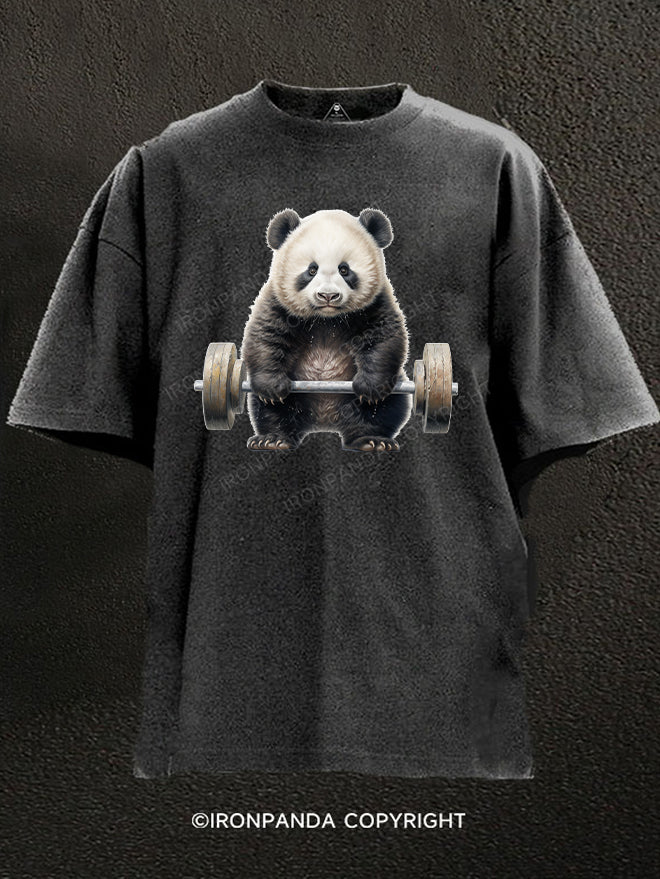 weightlifting panda Washed Gym Shirt