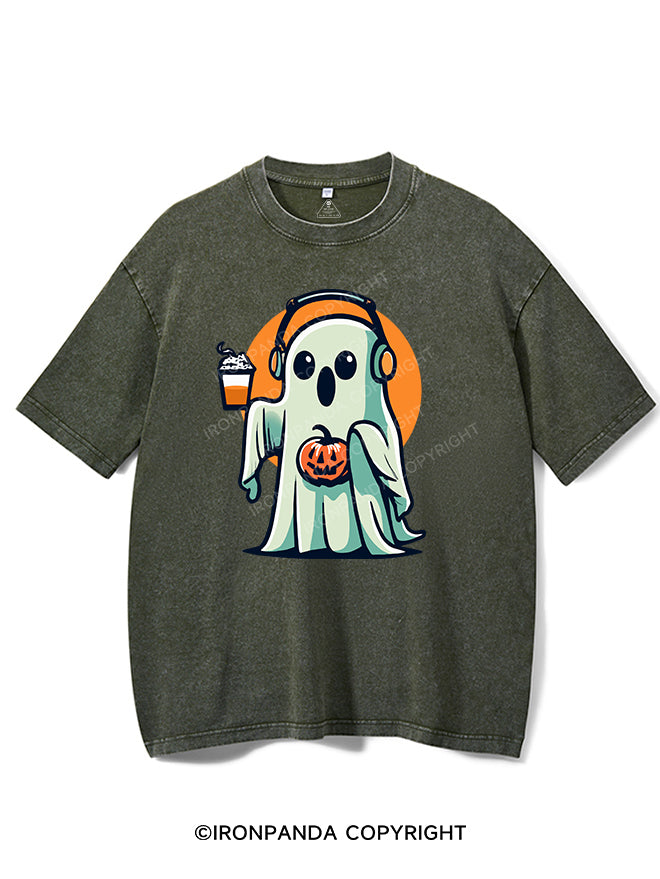 GHOST VIBIN' WITH COFFEE AND TUNES VINTAGE GYM SHIRT