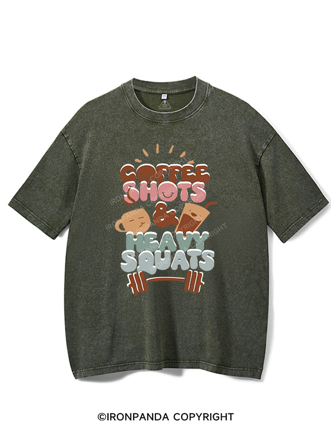 Coffee Shots and Heavy Squats Vintage Gym Shirt