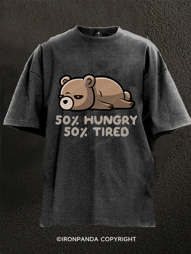 50% Hungry 50% Tired Washed Gym Shirt