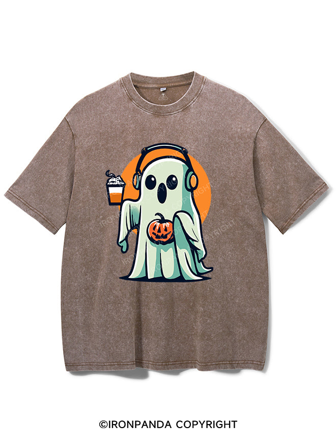 GHOST VIBIN' WITH COFFEE AND TUNES VINTAGE GYM SHIRT