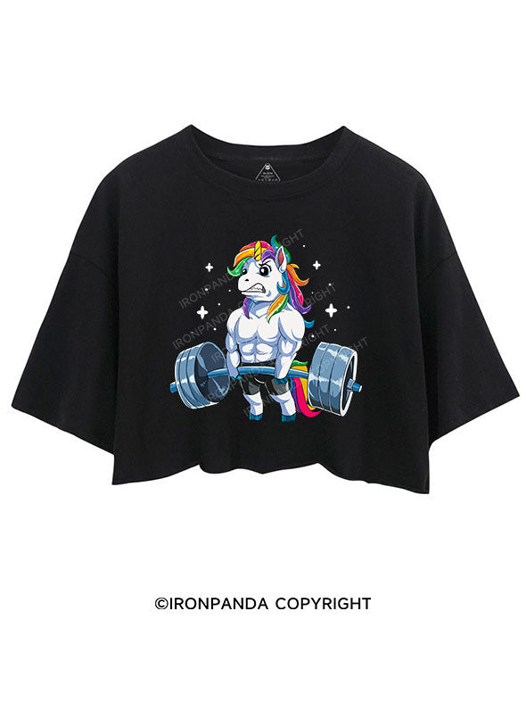 Weightlifting Unicorn Crop Tops