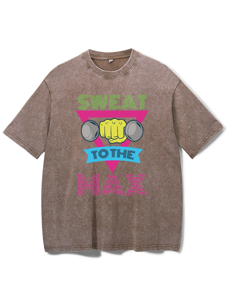 Sweat To The Max Men Washed Gym Shirt