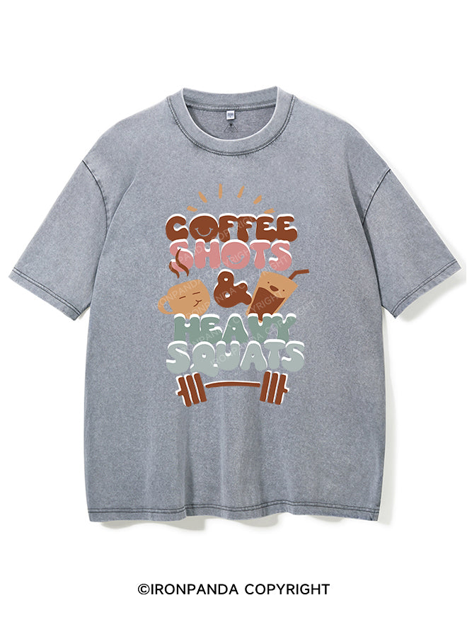 Coffee Shots and Heavy Squats Vintage Gym Shirt