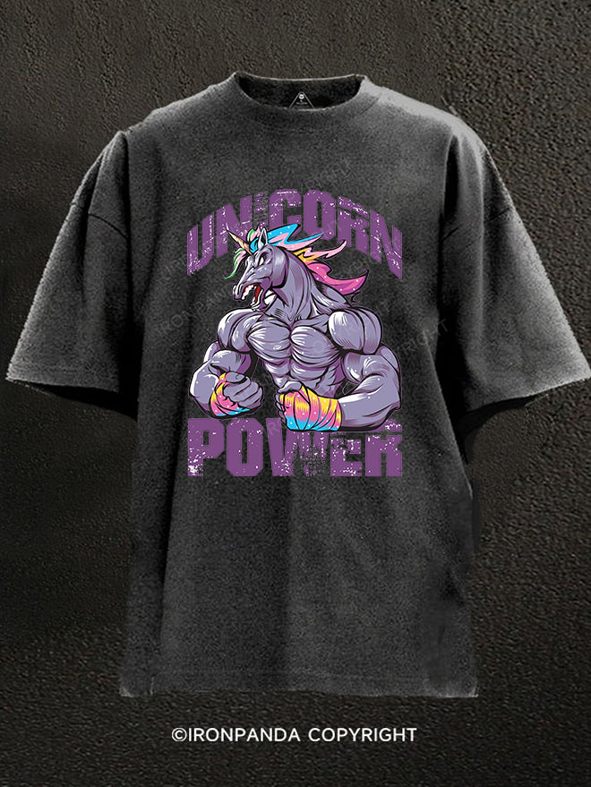 unicorn power WASHED GYM SHIRT