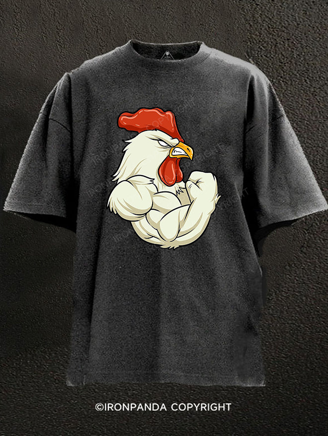 Rooster Thanksgiving Washed Gym Shirt