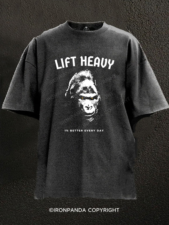 Lift heavy gorilla Washed Gym Shirt