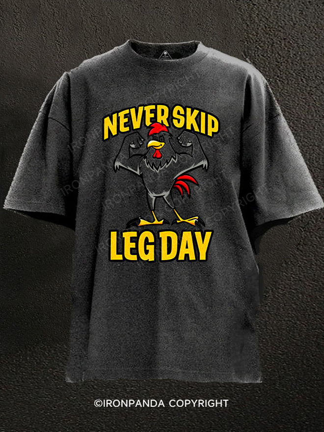 Never Skip Leg Day Washed Gym Shirt