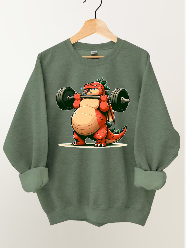 Fat Dinosaur Lift Heavy Gym Sweatshirt