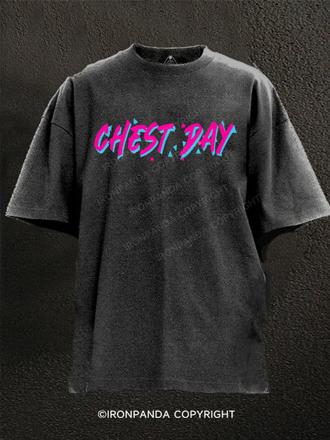 Chest Day Washed Gym Shirt