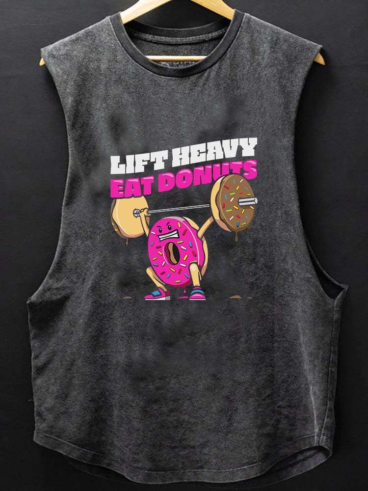 Lift Heavy Eat Donuts SCOOP BOTTOM COTTON TANK