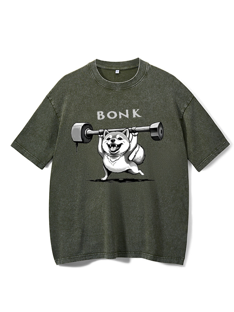 BONK Gym Dog Washed Gym Shirt