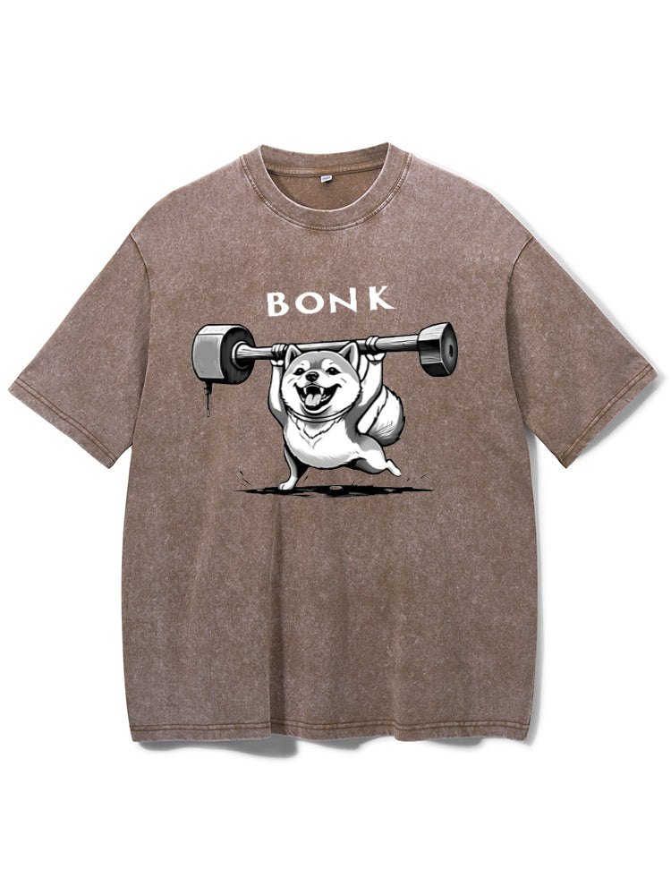 BONK Gym Dog Washed Gym Shirt