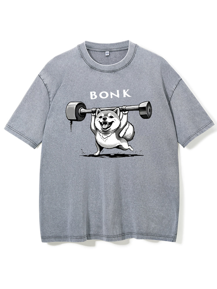 BONK Gym Dog Washed Gym Shirt