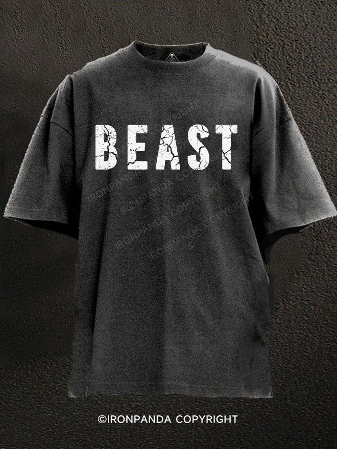 Beast Ribbed Washed Gym Shirt