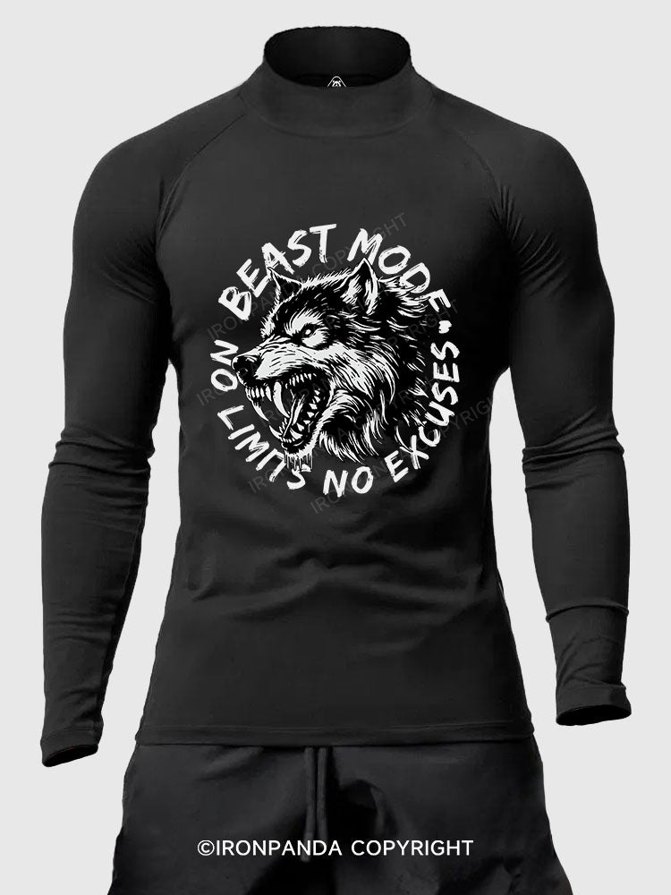 Beast Mode Wolf Men's Fitted Mock